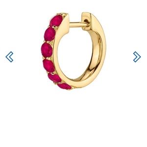 The Last Line The Biggie (14k gold/ruby huggies)